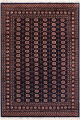 handmade Geometric Bokhara Blue Blue Hand Knotted RECTANGLE 100% WOOL area rug 8 x 10